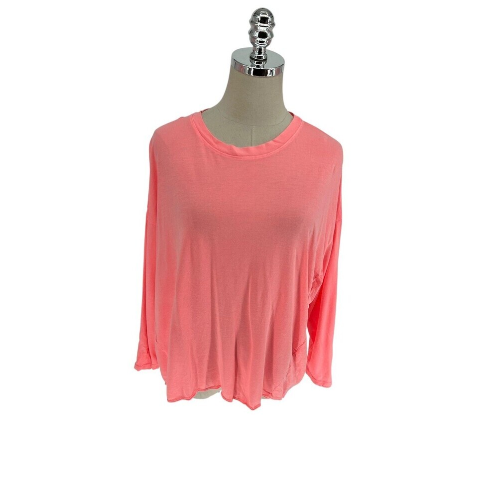 Sundry Top Women's Size 3 Large Pink Long Sleeve Drop Shoulder Barbiecore